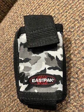 Eastpak Black & Gray Camo Phone Holster with Red Logo vintage
